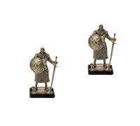 2pcs Vintage Resin Knight Figurine with Fine Detailing for Home Decor