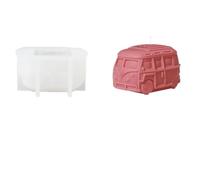 2PCS Vintage Retro Mini Car Candle Silicone Mold DIY Handmade Home Decorative Aromatherapy Soy Wax Candle Making Mould Supplies(White01)