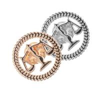 2pcs Vintage Scale of Justice Alloy Lapel Pin for Attorneys