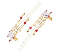 2Pcs Vintage Style Tassel Hair Clips Delicate Cartoon Mask Hairpin Accessories for Alloy Barrettes for Festive Occasions and Everyday Use