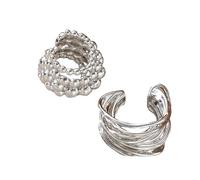 2PCS Vintage Style Unique Wire Wrapped Design and Portable Comfortable Wearing Multilayer Beaded Earrings for Women