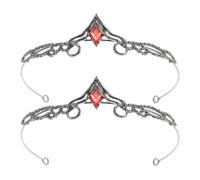 2pcs Vintage Tiara Crown Headband, Zinc Alloy Black Retro