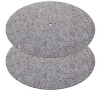 2pcs Vinyl Record Felt Slipmats for Turntables, Record Player Pads | Felt Build, Helps Prevent Damage and Reduce Back Noise, Black Plain Finish, Set of Two