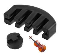 2Pcs Violin Mute, Full Size Viola Mute Set Violin Practice Mute, Rubber Claw & Round Tourte Style Cello Mute for Violin, Silent Violin Mute Tool for Musician Beginner Music Reduce Accessories (Black)