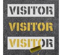 2pcs Visitor Parking Stencil, 6in Letter Stencils for Painting Reusable Parking Lot Paint Template for Parking Lot Concrete Curb Asphalt Reserved Guest Spaces Customers Residents