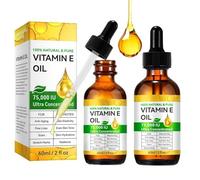 2PCS Vitamin E Oil for Skin 75,000 IU, Pure Vitamin E Oils for Face, Hair & Nails, Glow Remedy Oil for Wrinkles, Scars & Stretch Marks, Cuticle oil, Natural Body Oils for Women, Moisturize, Firm Skin