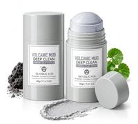 2Pcs Volcanic Mud Mask Stick Deep Cleansing Clay Face Mask Pack for Pores | Cleanser Clay Stick with Kaolin Clay and Glycolic Acid for Oil Control Gentle Exfoliating Daily Face Care for Men Women