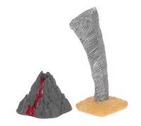 2pcs Volcano & Tornado Figurines: Mini Realistic Sand Table Natural Disaster Models For Science Experiments - Teaching Tool For Teachers
