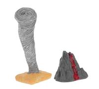 2pcs Volcano & Tornado Models: Micro-landscape Plastic Education Toys For Classroom Demonstrations & Home Teaching