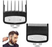 2Pcs Wahl-Compatible Clipper Guards - Metal Clip Replacement Comb Set for Professional Hair Cutting & Fading (Precision Ground Teeth, Universal Fit)