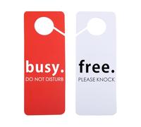 2PCS Waiting Room Sign Do Not Disturb Free Busy Sign Work Please Knock Door Hanger (Free Busy UK)