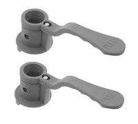 2pcs Walker Rotary Lock Handle Switch Replacement for Rollators | Grey Plastic Rotary Latch Pair, 18.00x6.00x6.00cm, Thumb Press Operation, Folding Support
