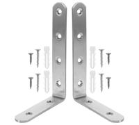 2pcs Wall Furniture Anchors Anti Tip Kit for Baby Proofing | Stainless Steel Angle Brackets, Quick Install, Silver Finish, for Furniture Safety and Child Protection