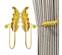 2Pcs Wall Hook Window Drapery Holdbacks, MfhdgXAvs Curtain Tiebacks, U-Shaped Wall Hook, Tassel Holder Vintage Decorative Large Wall Hooks with Screws(E)