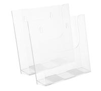 2pcs Wall Mounted Acrylic A5 Brochure Holder Single Layer Pamphlet Display Stand for Retail Office Home Includes No Trace Adhesive & Screws