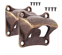 2PCS Wall Mounted Bottle Opener, Wall Mounted Rustic Vintage Beer Cap Opener, Beer Opener with Mounting Screws, for Bar, Restaurant, Cafe, Kitchen