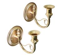 2Pcs Wall Mounted Candle Sconces Candlestick Holder for Sticks Candles Candelabra for Farmhouse Decor- Gold