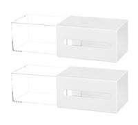 2pcs Wall Mounted Drawer Storage Box for Bathroom and Kitchen White