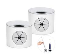 2Pcs Wall Mounted Electric Toothbrush Holder, No Drilling Self Adhesive Organiser with Drain Holes, Removable Toothbrush Storage Caddy, Grey Black Practical Bathroom Accessories for Family Use