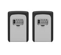2Pcs Wall Mounted Key Box, Key Safe Wall Mounted Large Capacity Outdoor Waterproof Key Lock Cabinet Keys for Home, Office (Gray)