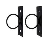 2pcs Wall Mounted Rope Support Holder, Black Metal Railing Bracket | Securely Holds Rope, Easy Installation and Disassembly, Decorative Space-Saving Design, Suitable for Indoor or Outdoor