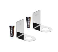 2Pcs Wall Mounted Soap Bottle Holder, Stainless Steel Pump Dispenser No Drill Bracket Hanging Rack