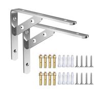 2Pcs Wall Mounted Stainless Steel Brackets Triangular Structure Heavy Duty Shelf Brackets Stainless Steel Joint