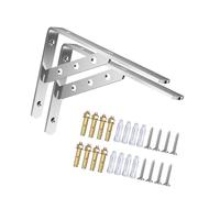 2Pcs Wall Mounted Stainless Steel Brackets Triangular Structure Heavy Duty Shelf Heavy Duty L Shelf