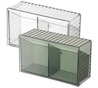 2pcs Wall Storage Box Mounted Pet Flip Lid Organiser for Cotton Swabs