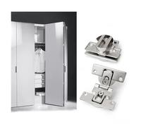 2PCS Wardrobe Cabinet Bi-Folding Door Hinges Hidden 180 Degree Hinge Zinc Alloy Swing Door Hinge Without Spring Door Hinge