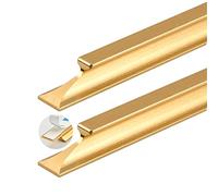 2pcs Wardrobe Door Handles self-Adhesive Sliding Gate Pulls Brushed Gold Cabinet Knobs Aluminium Alloy Grab Bar Levers for Kitchen Furniture Cabinet Closet Door Knobs (Length 600mm)