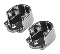 2Pcs Wardrobe Hanger Rod Support Bracket Round End Tube Holder Zinc Alloy for Clothes Rail Mount (25mm)