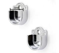 2Pcs Wardrobe Rail Support Tube Bracket Holder with Round End Rod Socket for Closet or Store Use, Zinc Alloy Metal for Clothes Hanging Solutions (22mm)