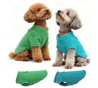 2Pcs Warm and Soft Dog Jumpers Small Easy to Take on and off, Colour Vibrant Dog Christmas Jumper for Small Cats and Dogs(Light Blue, Green)