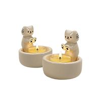 2Pcs Warming Paws Cat Tealight Holders - Lovely Feline-Shaped Candle Holders, Sweet Kitty-Themed Gifts for Cat Enthusiasts