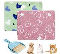 2pcs Washable Puppy Pads, 90 * 70 Cm Pee Cage Liner with Cleaning Tool Set, Reusable, Washable & Leak Proof, Training mats, Pee Pads for Dog Guinea Pig Cat Rabbit