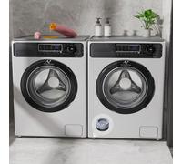 2pcs washer dryer top protector mats, with 8pcs washing machine feet pads,25.6'' x 23.6'' silicone washing machine cover and anti vibration pads