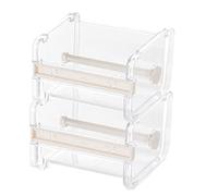 2pcs Washi Tape Dispenser Cutter,Roll Tape Holder Organizer,Masking Tape Desktop Tape DIY Sticker Roll Tape Cutter Holder Storage (Beige)