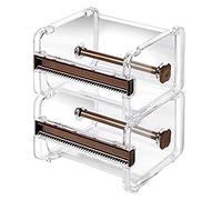 2pcs Washi Tape Dispenser Cutter,Roll Tape Holder Organizer,Masking Tape Desktop Tape DIY Sticker Roll Tape Cutter Holder Storage (Brown)