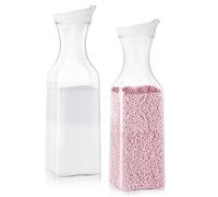 2pcs Washing Powder Storage 1.5L, Detergent Dispenser, Laundry Detergent Storage, Reusable PET Plastics Laundry Powder Storage, Transparet Detergent Container for Laundry Powder Fabric Softener