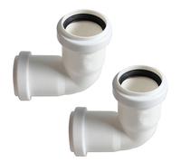 2PCS Waste Pipe 90 Degree Bend, 40mm Waste Compression 90 Degree Bend, Random Color (White or Gray) for Sink, Drain, Elbow, Basin, Bathroom Trap Fitting