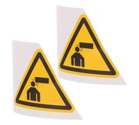 2pcs Watch Your Head Caution Sign Sticker, Yellow PVC Triangle Decal | Self-adhesive Design, Quick Application, Easy Installation on Smooth Metal Surfaces, Side Panels and Machinery Areas