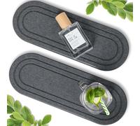 2PCS Water Absorbing Stone Tray, Fast Drying Diatomite Stone Sink Tray, Water Absorbent Diatomite Coasters, Stones Soap Trays for Kitchen Sink, Bathroom Counter Hand Soap Dish Toothbrush Holders