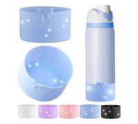 2Pcs Water Bottle Silicone Boot, Accessaries BPA Free, Protective Anti-Scratch & Anti-Dent No Noise Sleeve Cover Compatible with Owala Water Bottle (Blue, 32OZ)
