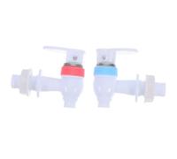 2pcs Water Dispenser Faucet Replacement Parts for Hot and Cold Access | Plastic PP Build, Screw Fixed Interface with Seal, Universal Fit for Buckets and Water Jugs