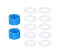 2pcs Water Filter Coupling Kit, Cleaning Coupler with 10 Cap Sealing Gasket Replacement Compatible with Sawyer Squeeze Filtration System & Standard Plastic Bottle for Hiking Camping Accessories