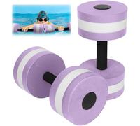 2Pcs Water Foam Dumbbell, Aquatic Aerobics Foam Dumbbell Equipment Pool Fitness Tools, Barbells Exercise Dumbbells for Swimming Pool & Water Exercise (Purple)