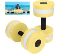 2Pcs Water Foam Dumbbell, Aquatic Aerobics Foam Dumbbell Equipment Pool Fitness Tools, Barbells Exercise Dumbbells for Swimming Pool & Water Exercise (Yellow)