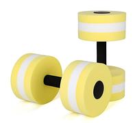 2Pcs Water Foam Dumbbell, Aquatic Dumbbells Exercise Water Dumbbells Pool Dumbbells, EVA Water Aerobic Exercise Foam Dumbbells, Aquatic Aerobics Foam Dumbbell Equipment Fitness Tools(Yellow)