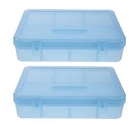 2pcs Watercolor Brush Case with Buckle Dual Tier Design the Go Artists | Portable Plastic Storage, Double Layer Compartments for Paint Brushes and Rulers, Studio and Plein Air Use